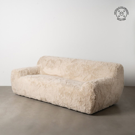 Canapele in Stil Boho - Canapea 3 locuri moderna blana bej