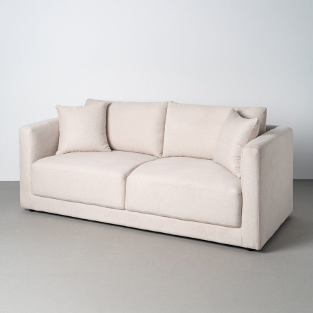 Mobilier - Canapea 3 locuri din stofă crem