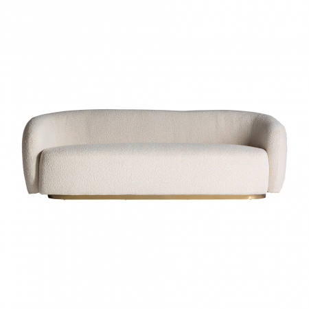 Canapele - Canapea Art Deco crem si auriu din acrilic si bumbac bucle - Lux si rafinament