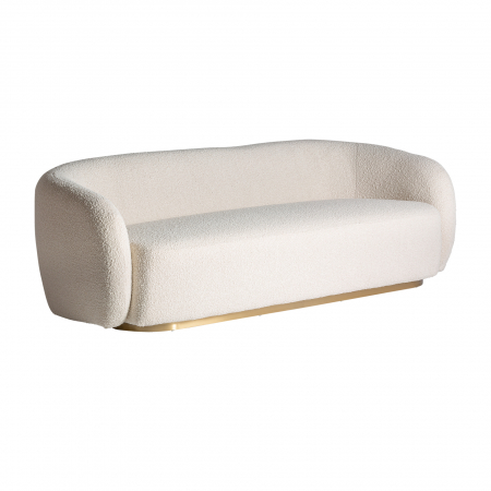 Canapea Art Deco crem si auriu din acrilic si bumbac bucle - Lux si rafinament [1]