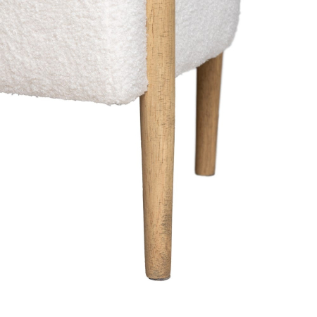 Canapea albă din stofă și lemn cu spătar rotunjit în stil japandi [4]