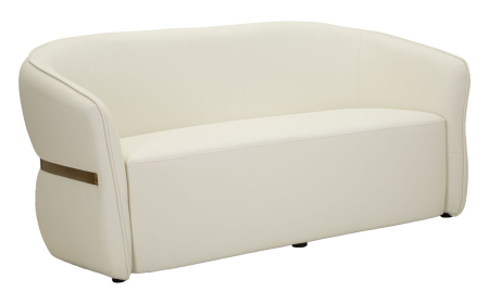 Mobilier - Canapea albă tapițată cu design curbat și detalii aurii design modern