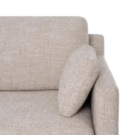 Canapea bej cu 3 locuri din stofă texturată și picioare din lemn [7]