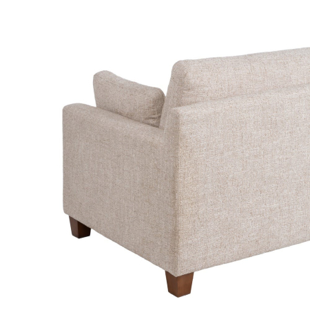 Canapea bej cu 3 locuri din stofă texturată și picioare din lemn [8]