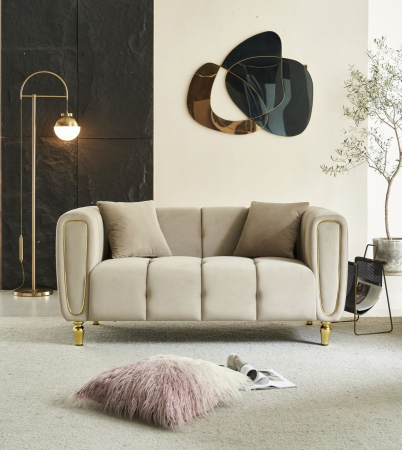 Canapea Bej Stil Glamour | Living Sofisticat | CreativDeco [1]