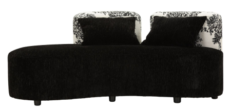 Mobilier - Canapea chaise longue în stil oriental negru și alb