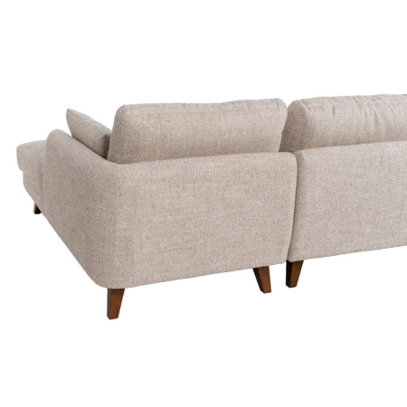 Canapea colțar bej din stofă și lemn [13]