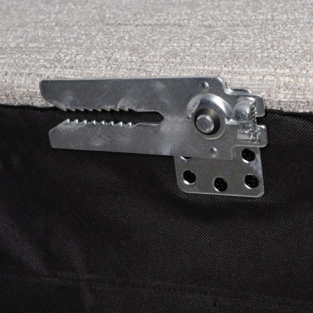 Canapea colțar gri din stofă și lemn [9]