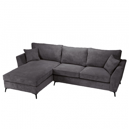 Canapea colțar stânga gri închis Boel cu perne detașabile și stil elegant [2]