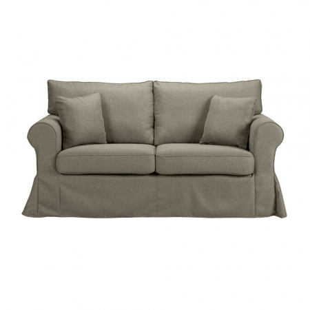 Canapea cu 2 locuri și husă detașabilă maro deschis Ashley [1]