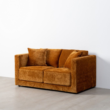 Canapea 2 locuri ocru – canapea din stofă modern minimalist [9]