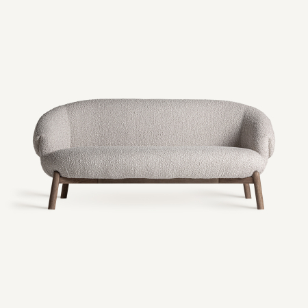 Canapele - Canapea din lemn de ulm cu tapițerie bej Jacquard