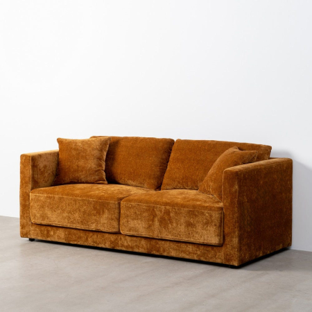 Canapea 3 locuri ocru – canapea din stofă modern minimalist [9]