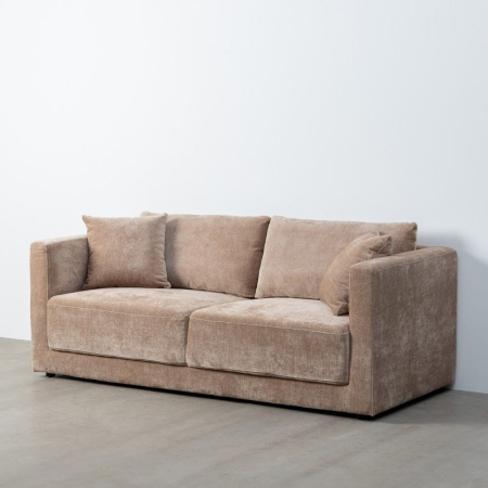 Canapea de 3 locuri din stofă de culoare taupe și în stil modern minimalist [9]