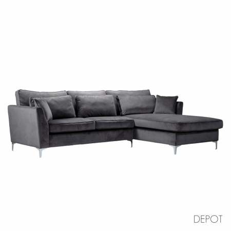 Canapele - Canapea de colt dreapta gri Forever 316x185x92