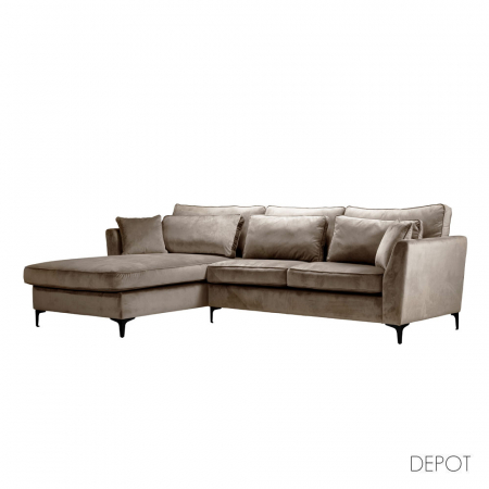 Canapele - Canapea colt stanga catifea ciuperca 316x185