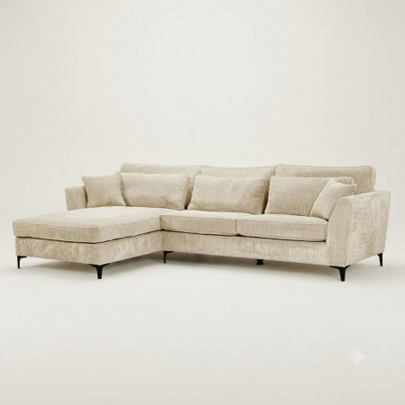 Canapea colt stanga bej 316x185x92 cm
