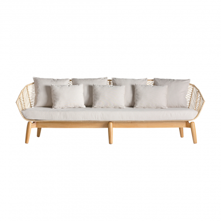Canapele - Canapea scandinava mahon ratan|Canapele confortabile