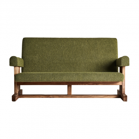 Canapele - Canapea Art Deco lemn reciclat verde|Canapele eco