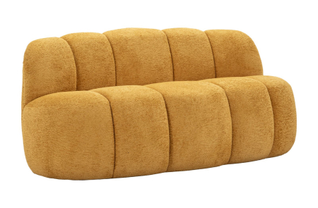 Mobilier - Canapea doua locuri rotunjita tapitata stofa mustar 145 cm