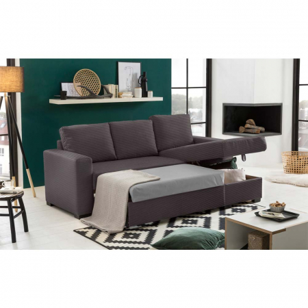 Canapea extensibilă cu colț reversibil gri [1]