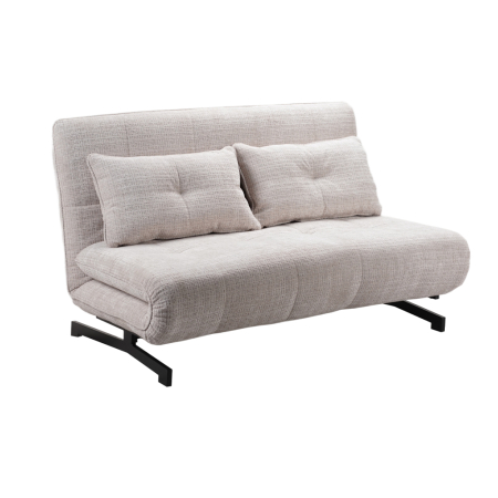 Mobilier - Canapea extensibilă de 2 locuri din stofă buclé albă
