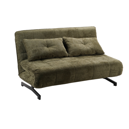 Mobilier - Canapea extensibilă de 2 locuri din stofă buclé verde închis