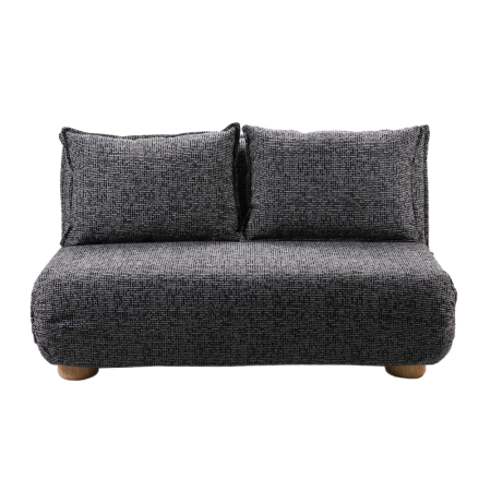 Mobilier - Canapea extensibilă de 2 locuri din stofă chenille gri negru