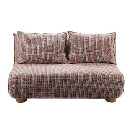 Canapea extensibilă de 2 locuri din stofă chenille teracota bej