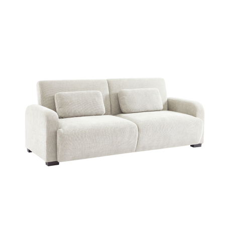 Canapele - Canapea extensibilă de 3 locuri din stofă chenille crem