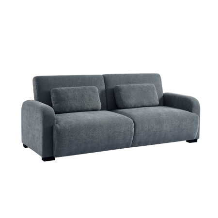 Canapele - Canapea extensibilă de 3 locuri din stofă chenille gri