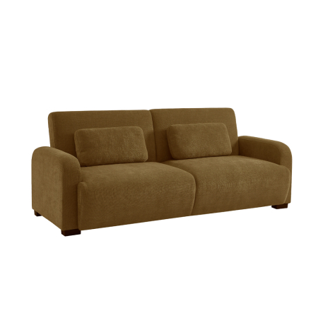 Canapele - Canapea extensibilă de 3 locuri din stofă chenille maro
