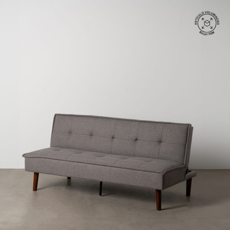 Canapele Extensibile - Canapea extensibilă gri din stofă chenille