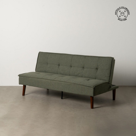 Canapele Extensibile - Canapea extensibilă verde din stofă chenille