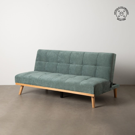 Canapele Extensibile - Canapea extensibilă verde din stofă chenille