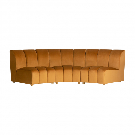 Canapea modulara Art Deco catifea mustar|Canapele elegante de calitate [5]