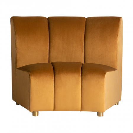 MEGA PROMOTII - Canapea modulara Art Deco catifea mustar|Canapele elegante de calitate