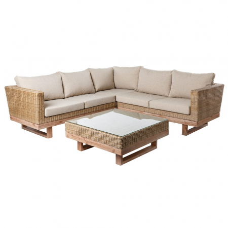 element mijloc NATURAL PATSY – modul din ratan, perne crem și bază acacia [2]