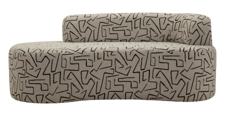 Mobilier - Canapea trei locuri imprimeu geometric bej negru 176 cm