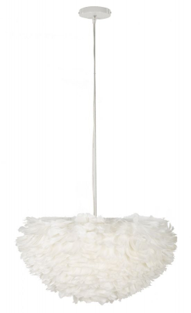 Lustre, Lampi suspendate - Candelabru alb cu pene CreativDeco
