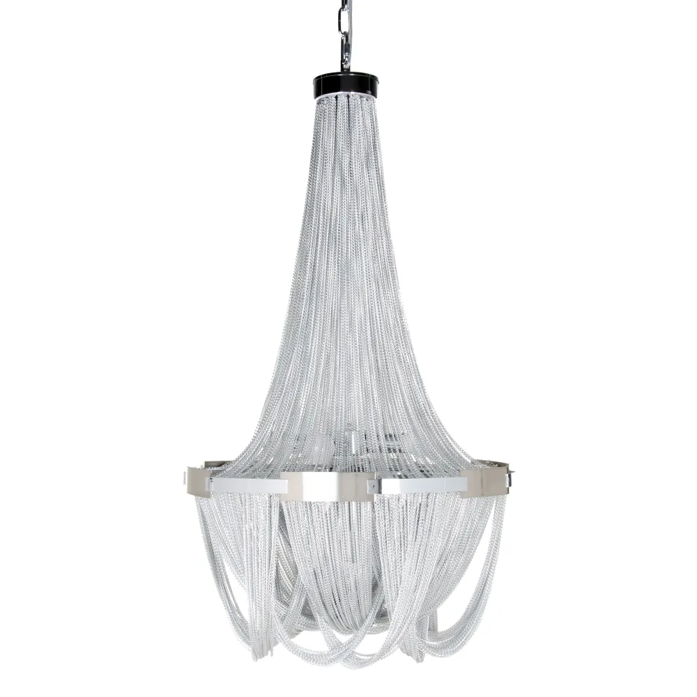 Lustre, Lampi suspendate - Candelabru 6 lumini argintiu | Iluminat sofisticat dining