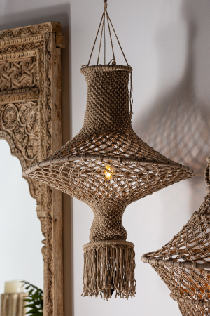 Candelabru etnic bumbac|Lustre maro pliabile [5]