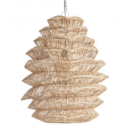 Lustre, Lampi suspendate - Candelabru ratan si metal|Iluminat modern|Lampi boho industriale