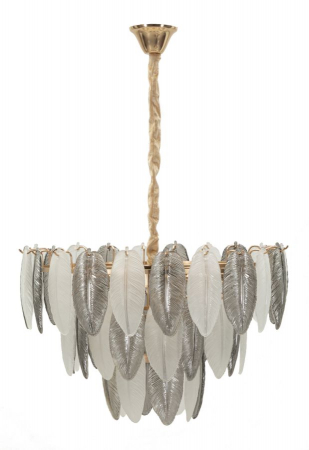 Lustre, Lampi suspendate - Candelabru elegant din sticlă Leafy