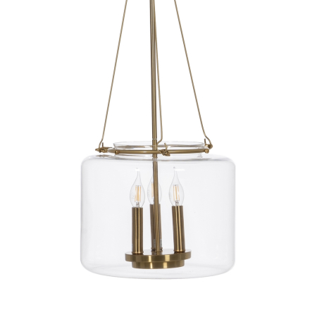 Lustre, Lampi suspendate - Candelabru suspendat auriu cu clopot cilindric din sticlă