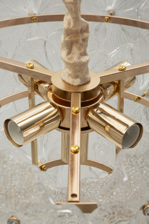Candelabru suspendat din sticlă cu detalii aurii Ibiscus [7]