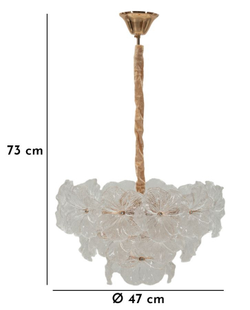 Candelabru suspendat din sticlă cu detalii aurii Ibiscus [9]