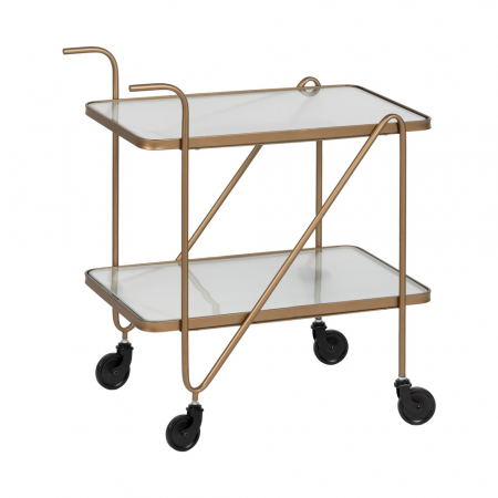 Carucior de servire minimalist din fier si sticla - CreativDeco [1]