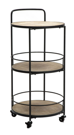 Carucior de servire - Carucior servire Arex, MDF/fier, bej/negru