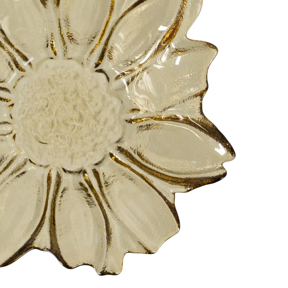 Castron festiv Flower Sticla Verde, 18cm - CreativDeco.ro [5]